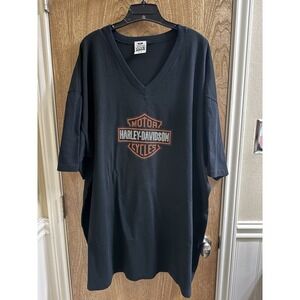 Vintage Women's Harley Pro Club V-neck Studded Plus Black Shirt 5XL Motorcycle